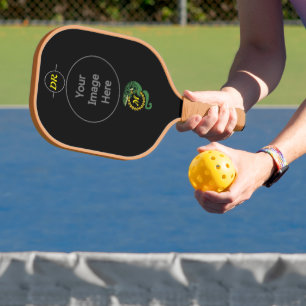 Tribal Alligator Lizard Hugging a Sun Monogram Pickleball Paddle