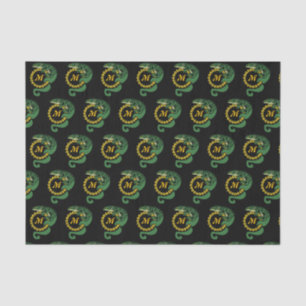 Tribal Alligator Lizard Hugging a Sun Monogram Tissue Paper