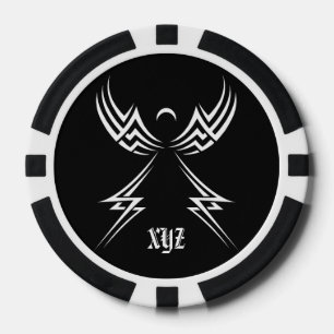 Tribal Angel custom colour poker chips