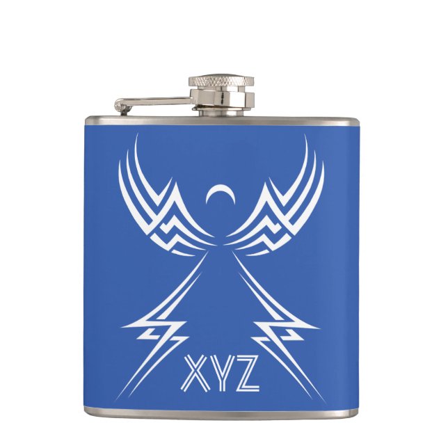 Tribal Angel custom monogram flask (Front)