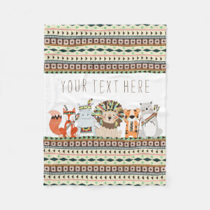 Tribal Animal Baby Fleece Blanket