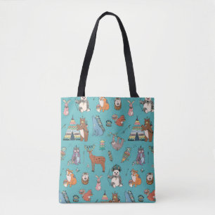 Tribal animals: woodland forest pattern. tote bag
