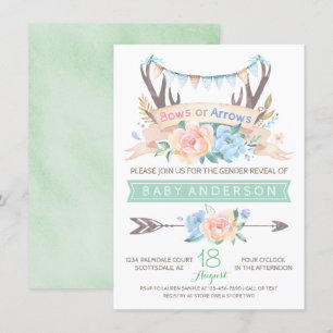 Tribal Antler Gender Reveal Invitation