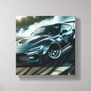 Tribal Armour Drift Car Drift Racing Art Canvas Print