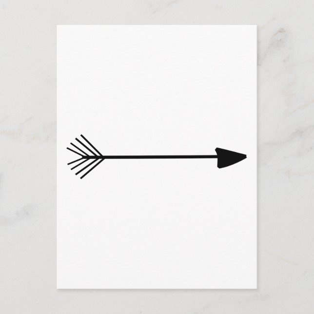 Tribal Arrow Art Single Black Arrow Custom Colour Postcard (Front)