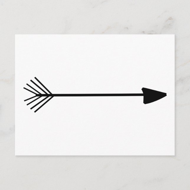 Tribal Arrow Art Single Black Arrow Custom Colour Postcard (Front)