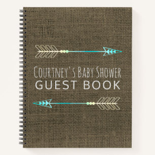 Tribal Arrow Baby shower Invité Livre Rustique Bur
