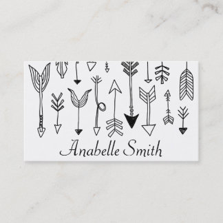 Tribal Arrow Bohemian Hand Drawn Art Business Card