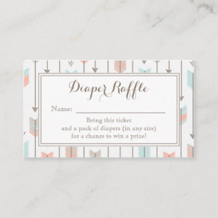 Tribal Arrows Baby Shower Diaper Raffle Ticket Enclosure Card
