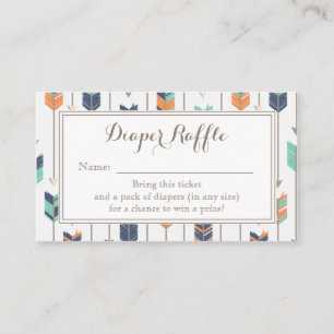 Tribal Arrows Boy Baby Shower Diaper Raffle Ticket Enclosure Card