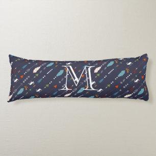 Tribal Arrows Feathers Moose Personalized Monogram Body Pillow