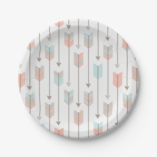 Tribal Arrows Pattern Paper Plate (Front)