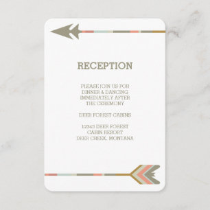 TRIBAL ARROWS RUSTIC WEDDING RECEPTION INVITE