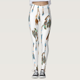 Tribal arrows: watercolor vintage illustration. leggings