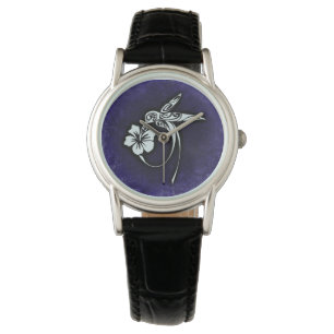 Tribal Art Bird Motif on Blue Watch