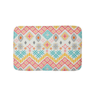 Tribal art: boho geometric print. bath mat
