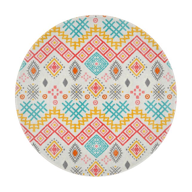 Tribal art: boho geometric print. cutting board (Front)