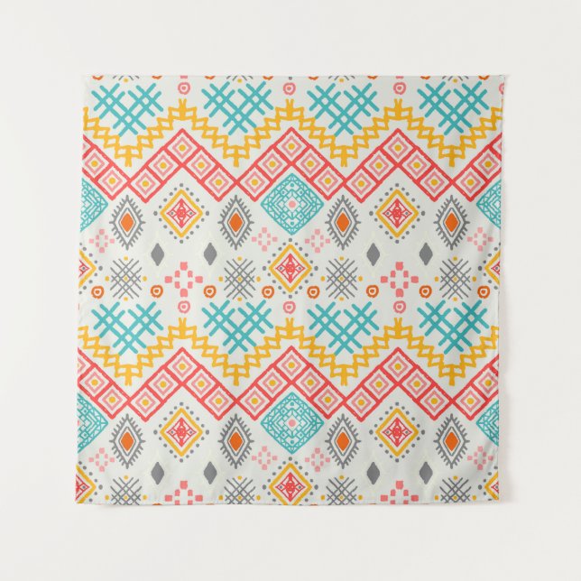 Tribal art: boho geometric print. tapestry (Front)