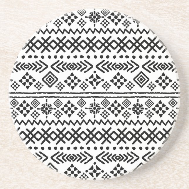 Tribal art boho: geometric seamless. coaster (Front)
