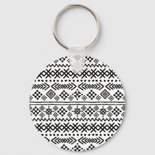 Tribal art boho: geometric seamless. keychain