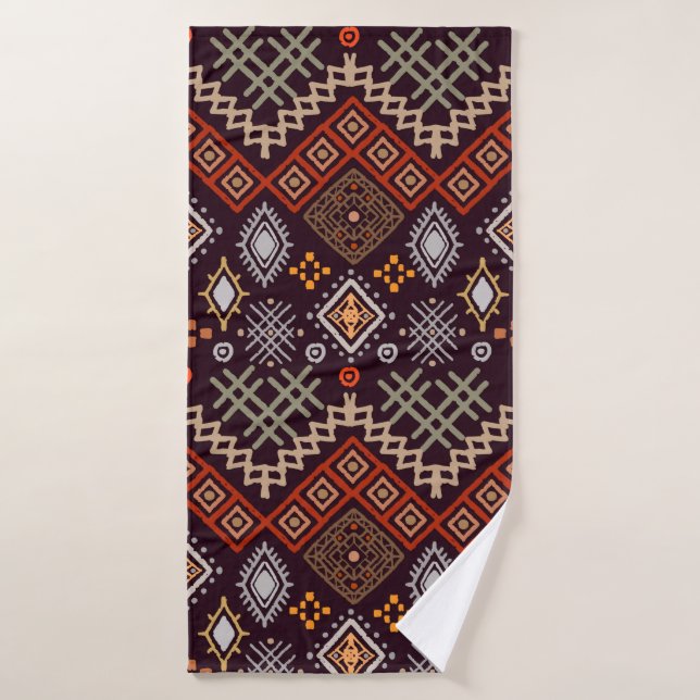 Tribal art boho seamless pattern bath towel (Bath Towel)
