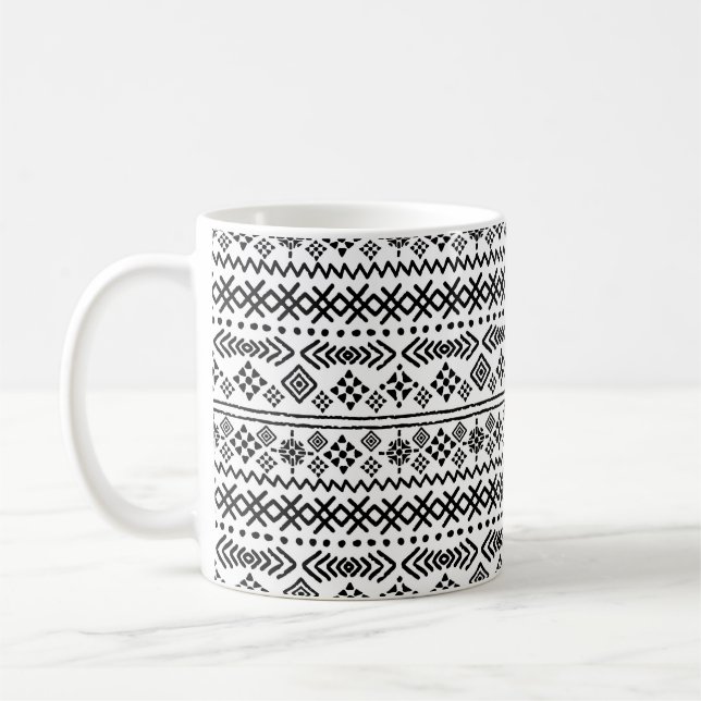 Tribal art boho seamless pattern coffee mug (Left)