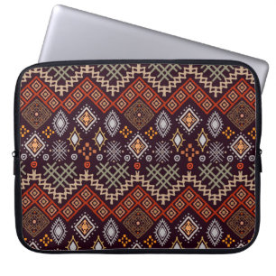 Tribal art boho seamless pattern laptop sleeve