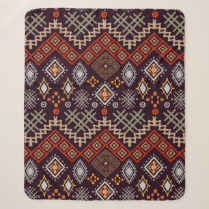 Tribal art boho seamless pattern sherpa blanket