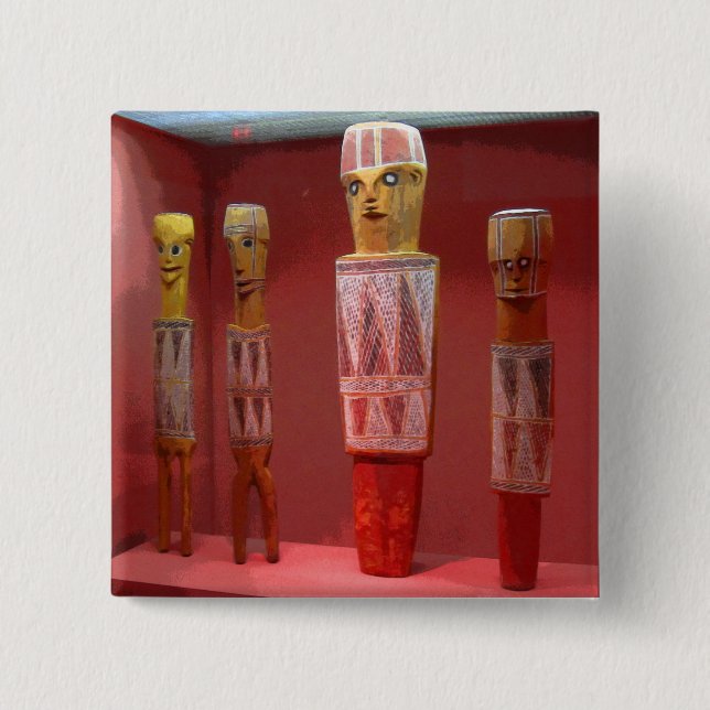 Tribal Art CB 2 Inch Square Button (Front)