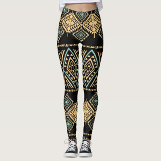 Tribal art, ethnic geometric, colourful pattern. leggings