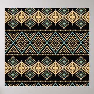 Tribal art, ethnic geometric, colourful pattern. poster