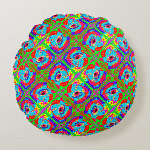 Tribal art inspired design Aboriginal       Round Pillow