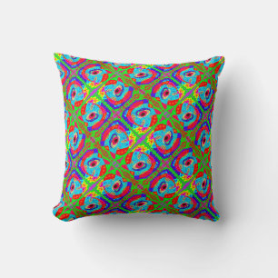 Tribal art inspired design Aboriginal Throw Pillow