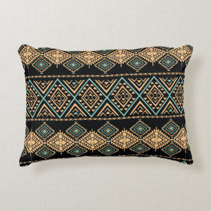 Tribal art pattern. Ethnic geometric print. Aztec Accent Pillow