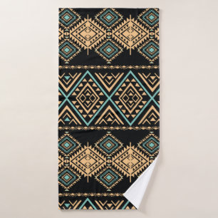 Tribal art pattern. Ethnic geometric print. Aztec Bath Towel
