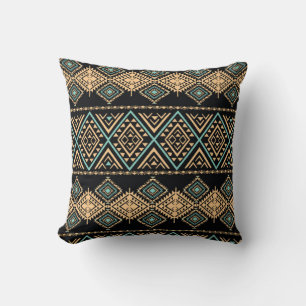 Tribal art pattern. Ethnic geometric print. Aztec Throw Pillow