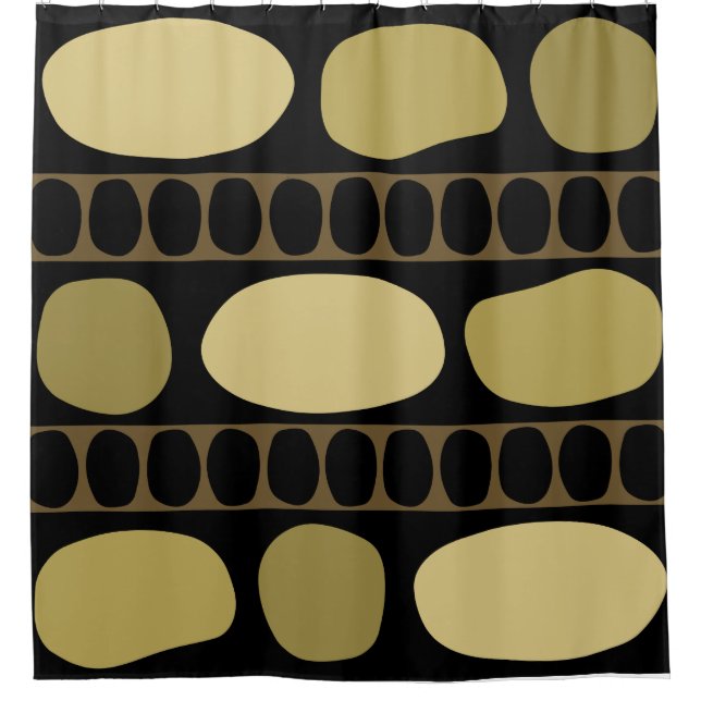 Tribal Art Rock Pattern Black Beige (Front)