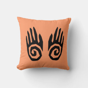 Tribal Art Throw Pillow. Tribal Hands Home Decor Throw Pillow