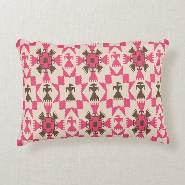 Tribal aztec abstract seamless pattern accent pillow (Front)