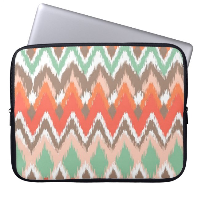 Tribal aztec chevron zig zag ikat chic pattern laptop sleeve (Front)