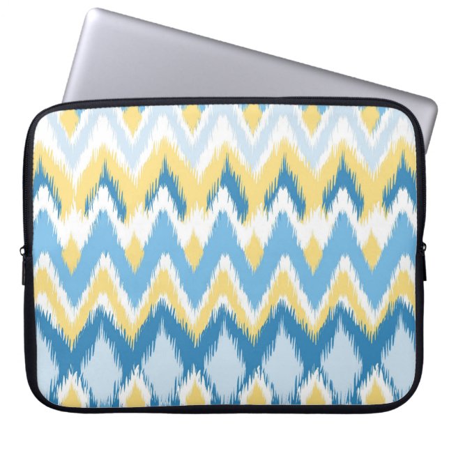 Tribal aztec chevron zig zag stripes ikat pattern laptop sleeve (Front)