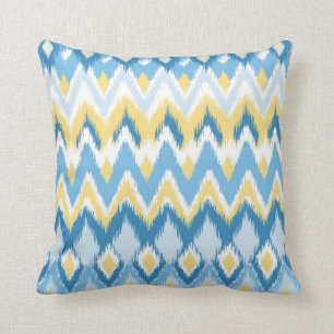 Tribal aztec chevron zig zag stripes ikat pattern throw pillow