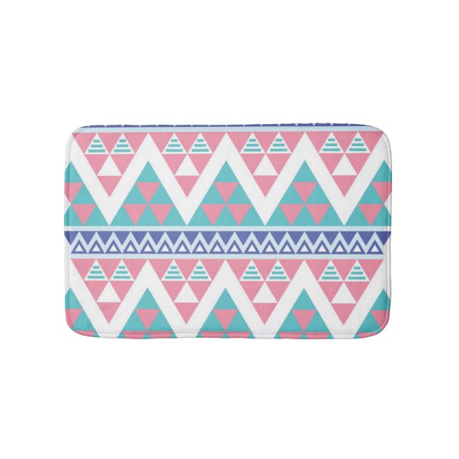 Tribal aztec colourful pattern bath mat (Front)