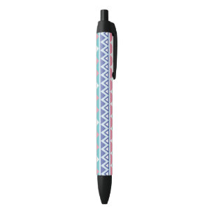 Tribal aztec colourful pattern black ink pen