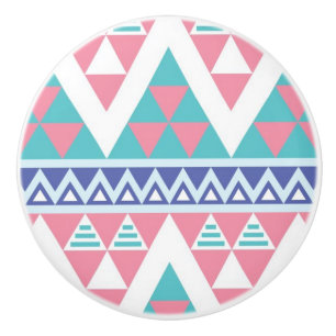 Tribal aztec colourful pattern ceramic knob