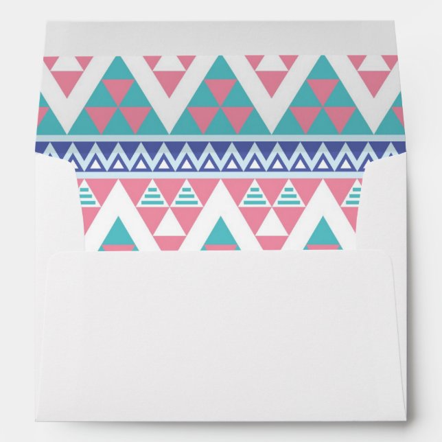 Tribal aztec colourful pattern envelope (Back (Bottom))