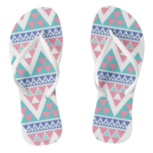 Tribal aztec colourful pattern flip flops