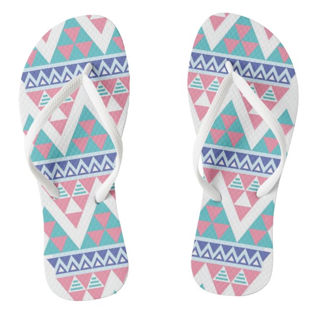 Tribal aztec colourful pattern flip flops (Footbed)