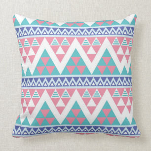 Tribal aztec colourful pattern throw pillow