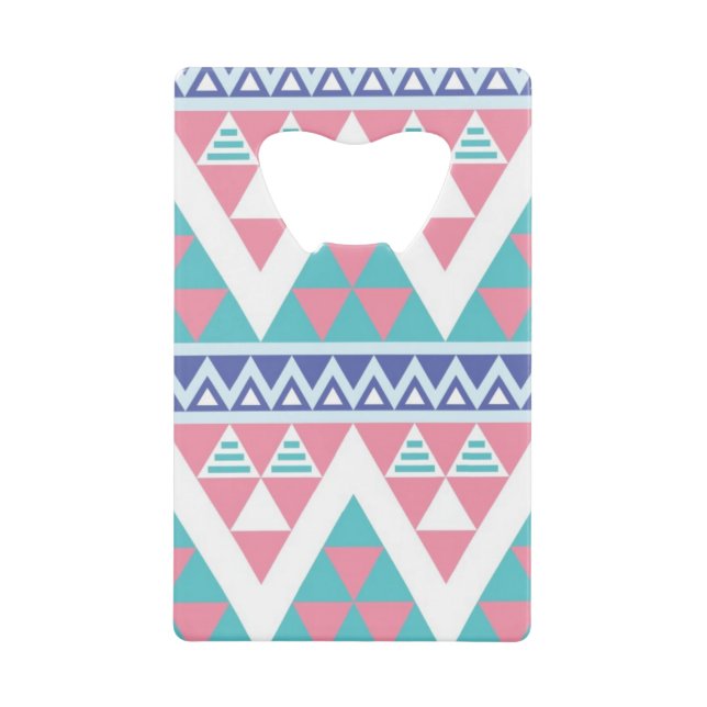 Tribal aztec colourful pattern wallet bottle opener (Front)